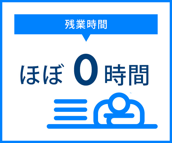 残業時間：ほぼ0時間